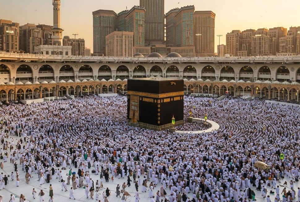 মক্কার একটি সুন্দর ছবি, যেখানে কাবা শরীফ দেখা যাচ্ছে।